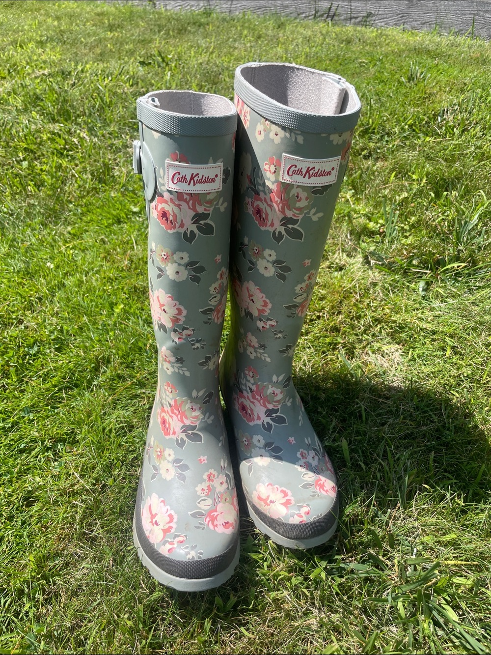 Cath Kidston Green Floral Tall Rain Boots